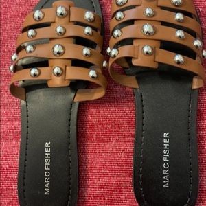 Mark Fisher brown sandals, with silver studs. I’ve never worn them. Size 8.